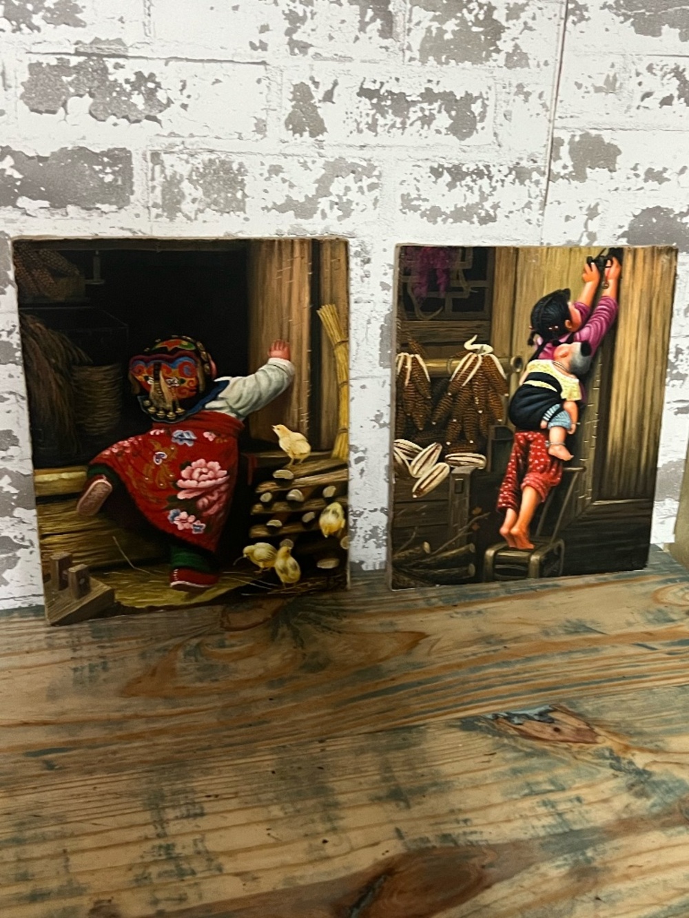 Vintage set artwork prints by the Chinese realist contemporary painter Zijian